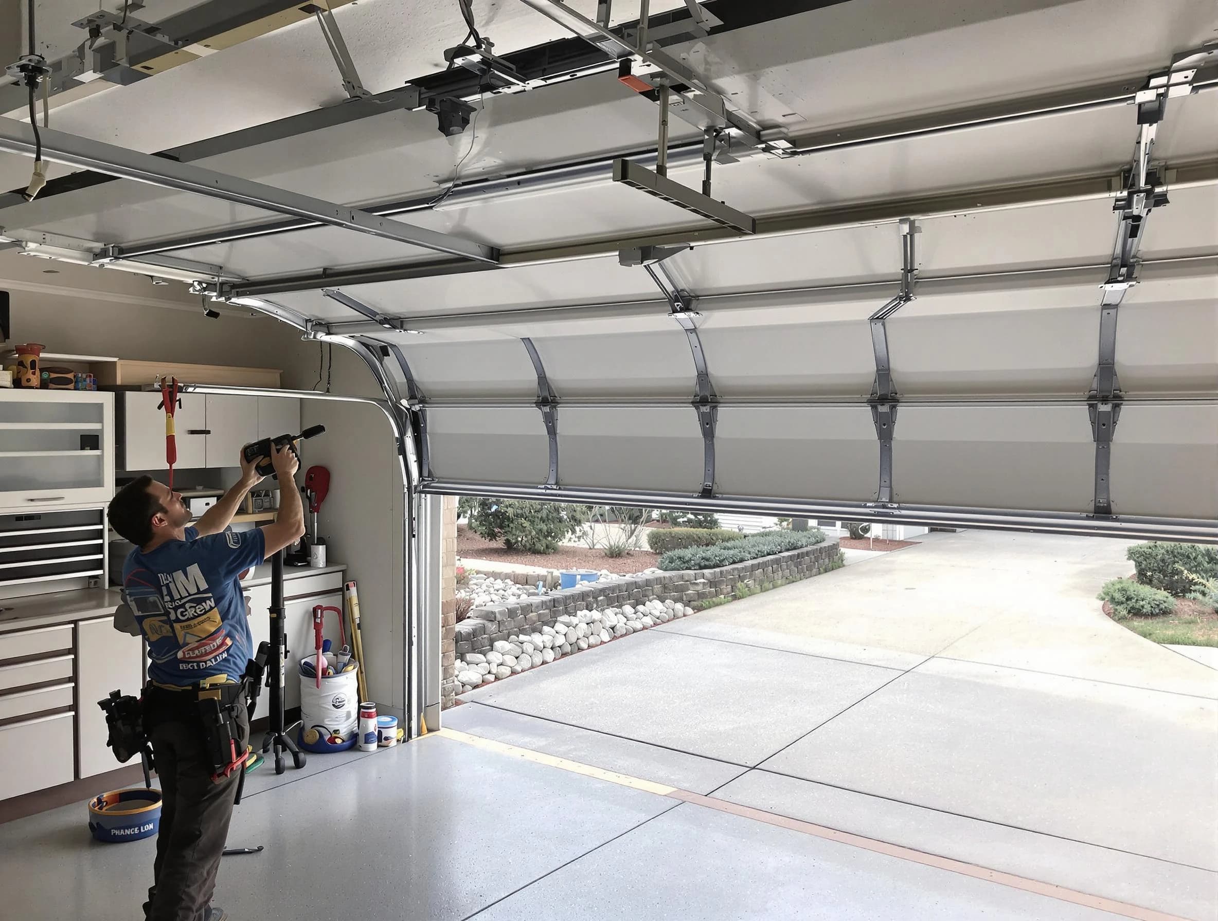 Garage door track repair service by Chelmsford Garage Door Repair in Chelmsford