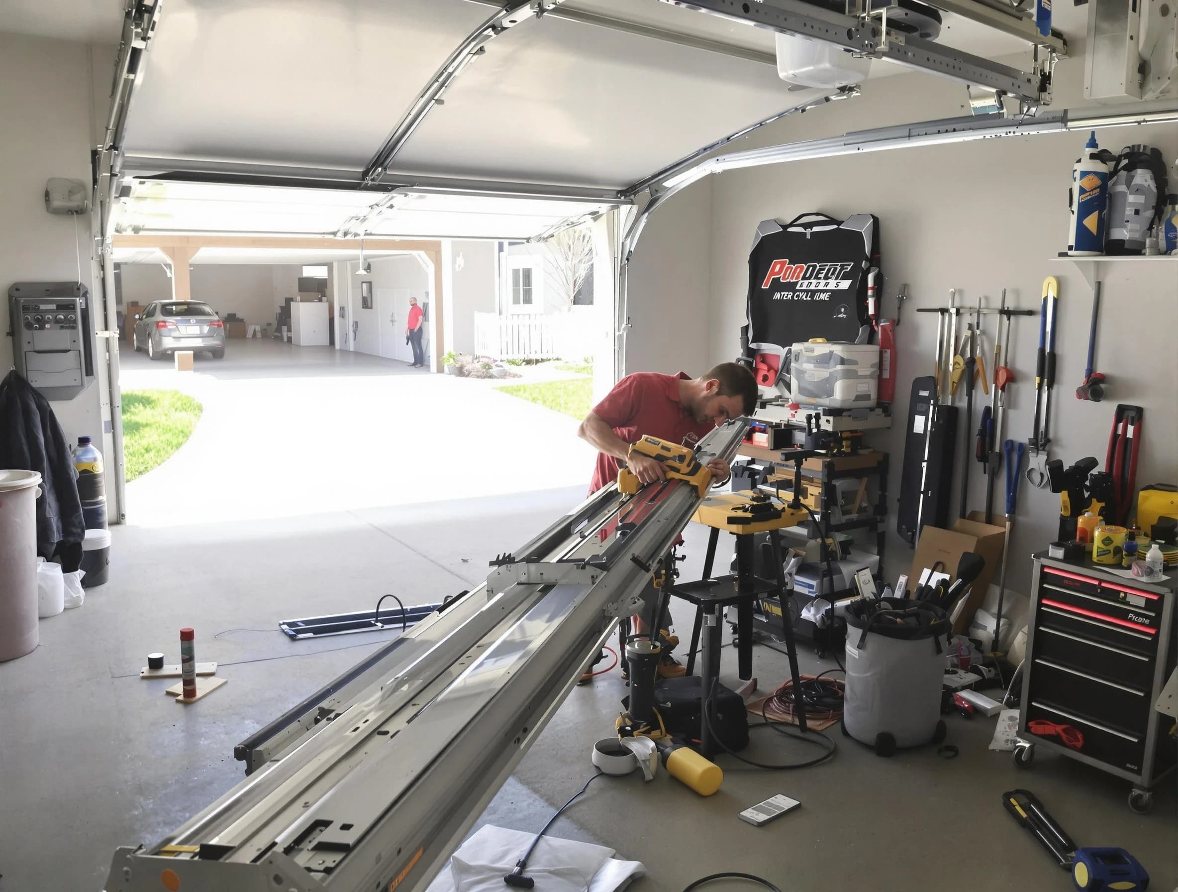 Chelmsford Garage Door Repair expert performing track repair in Chelmsford