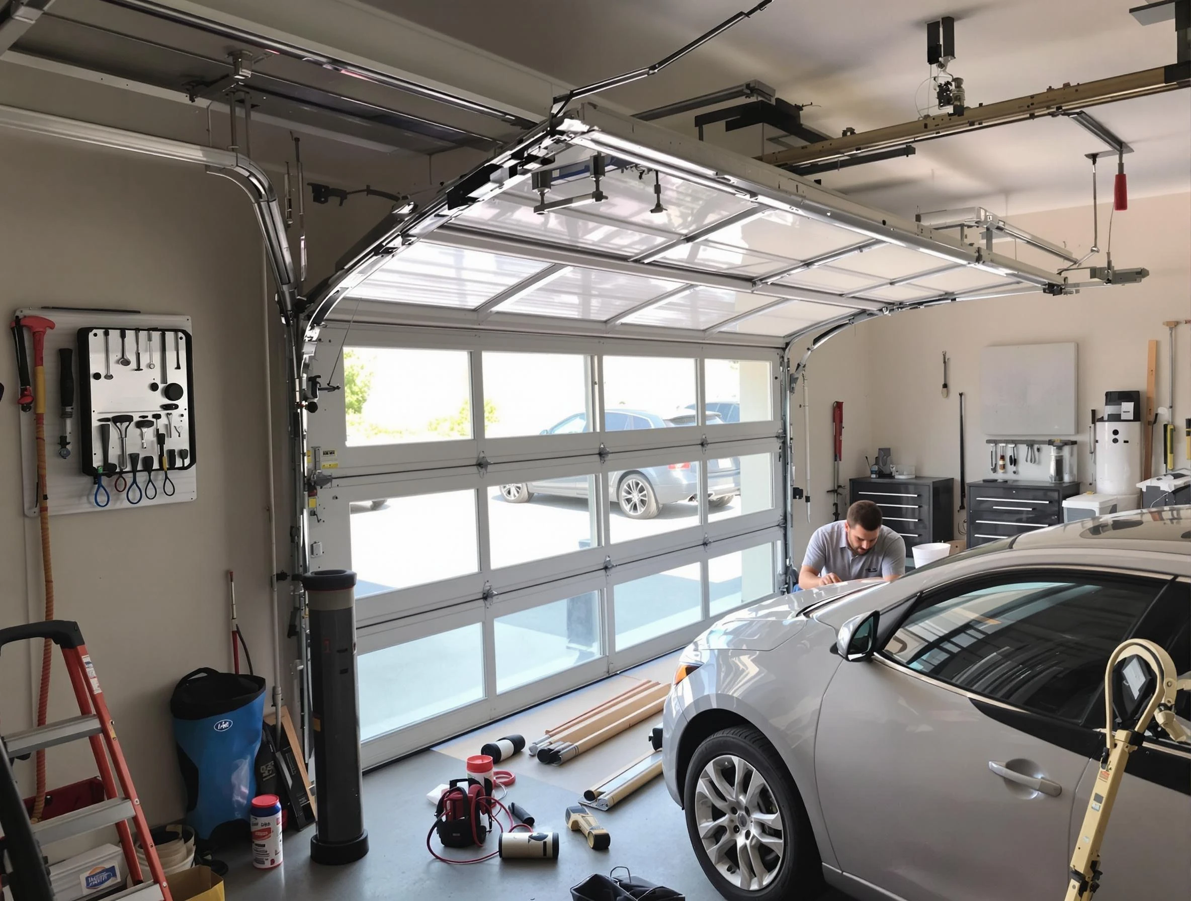 Garage door noise reduction service by Chelmsford Garage Door Repair in Chelmsford