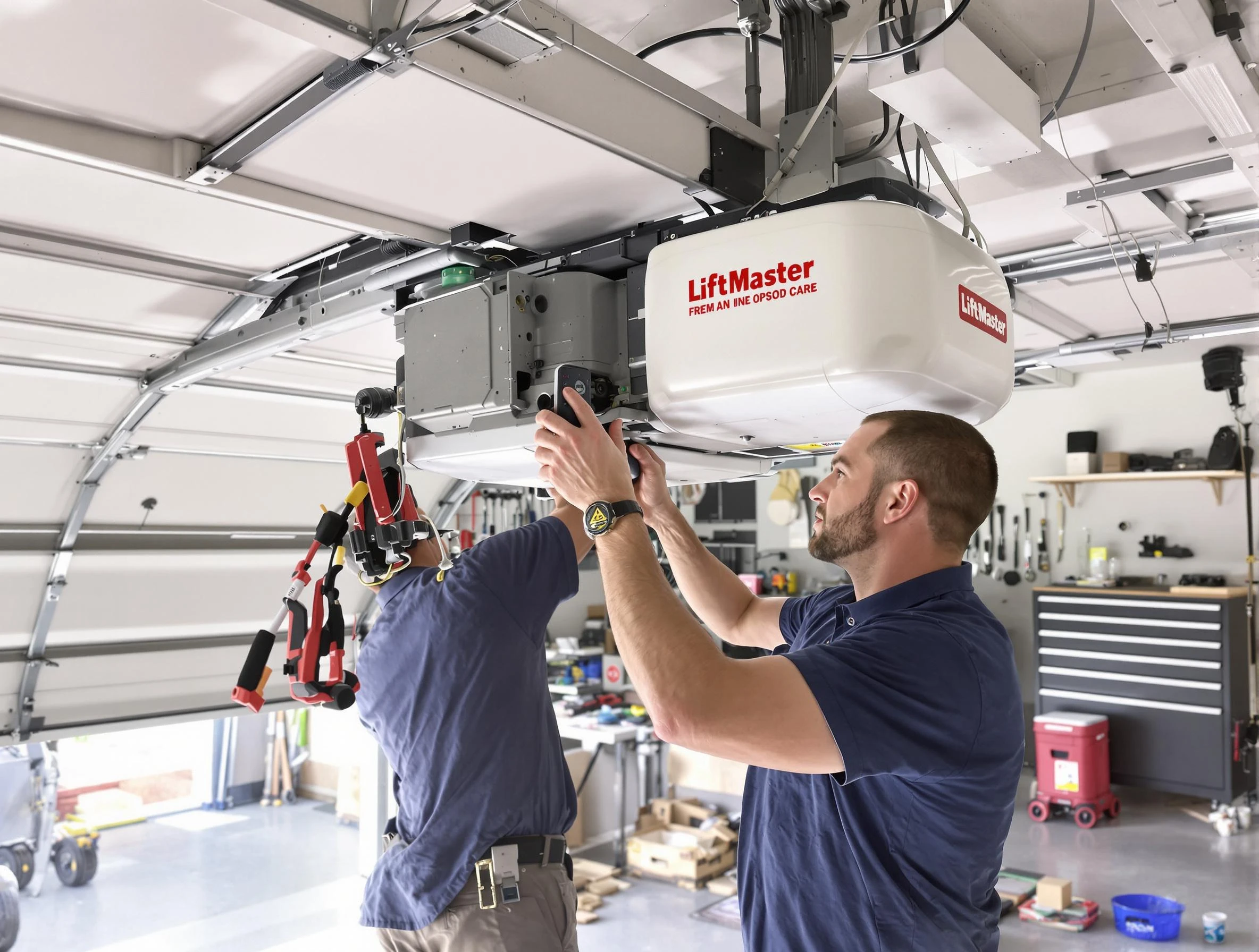 Chelmsford Garage Door Repair technician performing advanced diagnostics on garage opener in Chelmsford