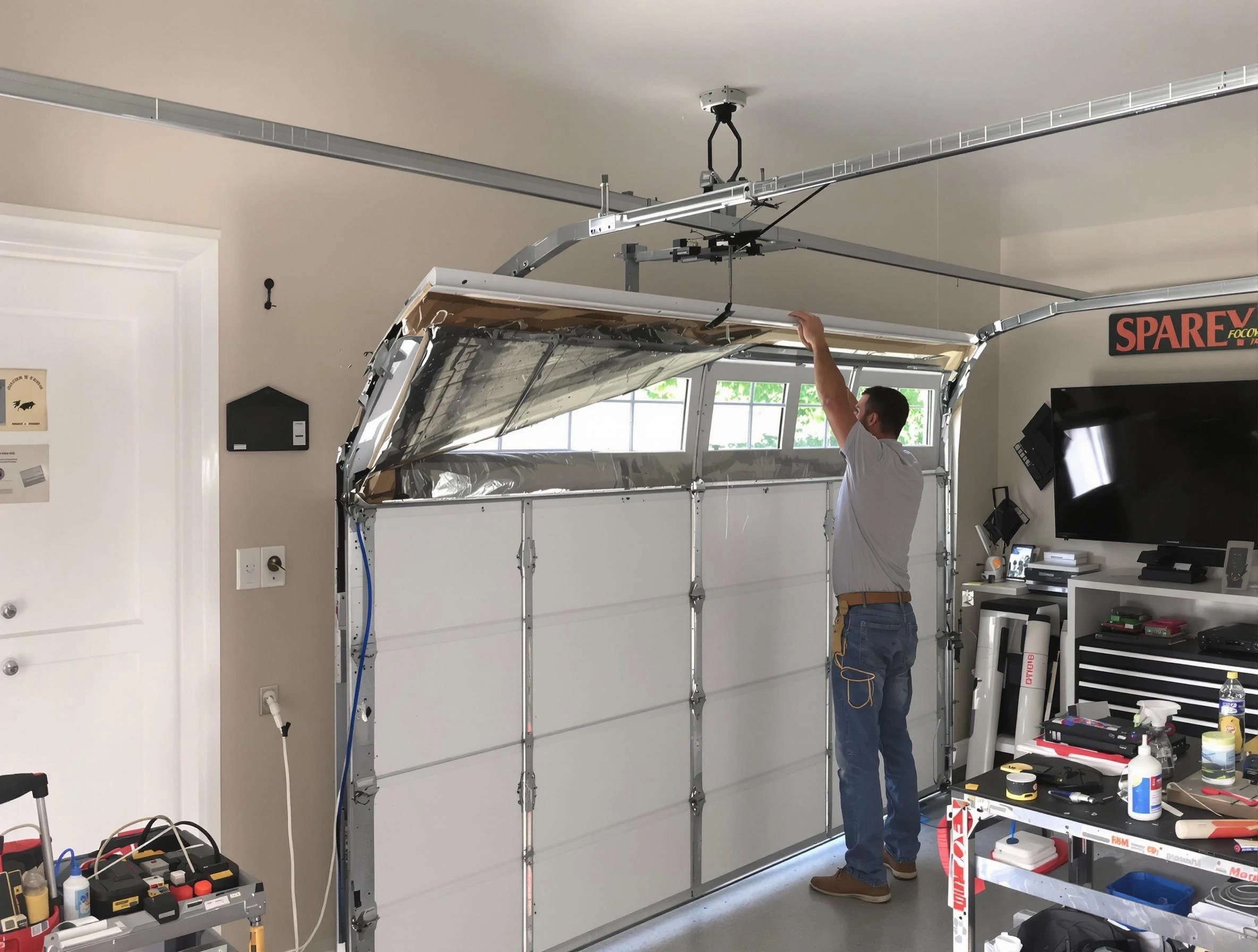 Garage door section replacement by Chelmsford Garage Door Repair in Chelmsford
