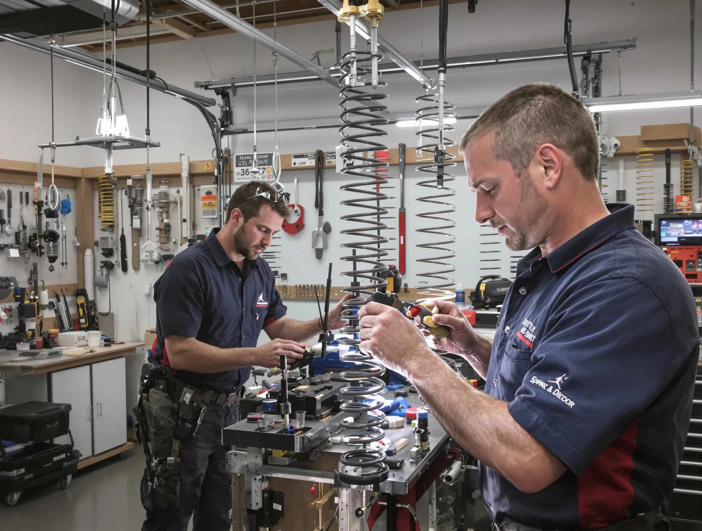 Garage door spring repair service by Chelmsford Garage Door Repair in Chelmsford